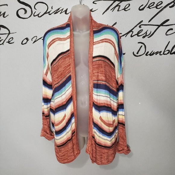 Billabong Outside The Lines Stripe Cardigan Sweater, S - Picture 1 of 6